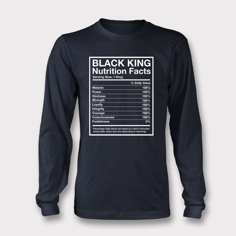 Black King Nutrition Facts - Long Sleeved Tee
